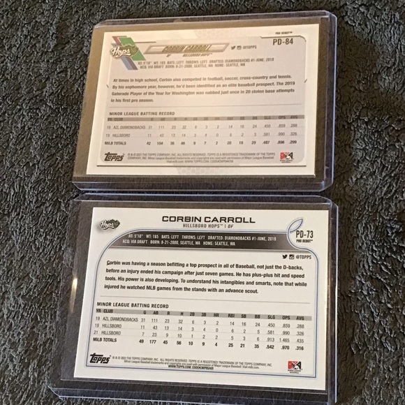 Corbin Carroll 2023 Topps Minor league RC set Pro debut-Arizona Diamondb… - Picture 2 of 2